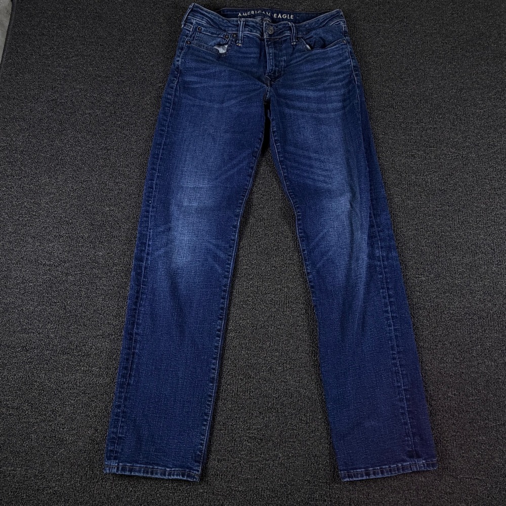 American Eagle Jeans Mens 32x34 (Fits 31x31) Original Straight Blue Airflex+ EUC